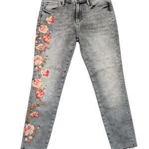 Sold Driftwood Women's Jackie High Rise Floral Embroidered Skinny Jeans Sz 30/28